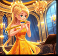 Animated MusicianZ Princess Flutist Yellow Gown Concert Hall T-Shirt