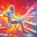 Animated MusicianZ Psychedelic Keyboardist Explosive Energy T-Shirt