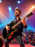 Animated MusicianZ Happy Guitarist Stage Lights Performance T-Shirt