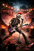 ICON Z Apocalyptic Skeleton Rocker Outdoor Concert Fire Barrels T-Shirt