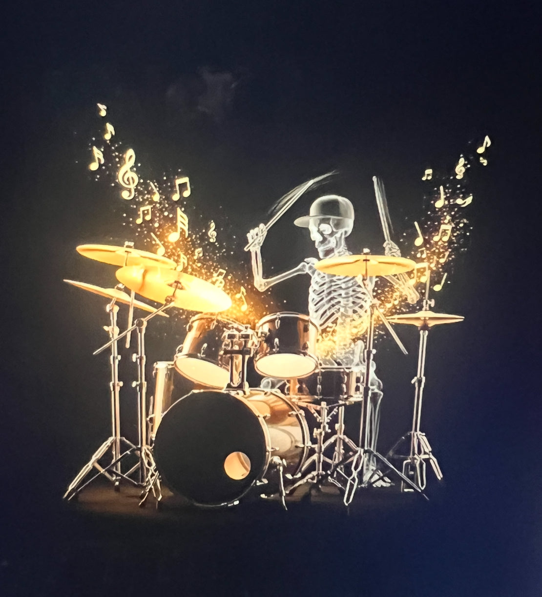 Encore Skeleton Drummer Fedora Hat T-Shirt