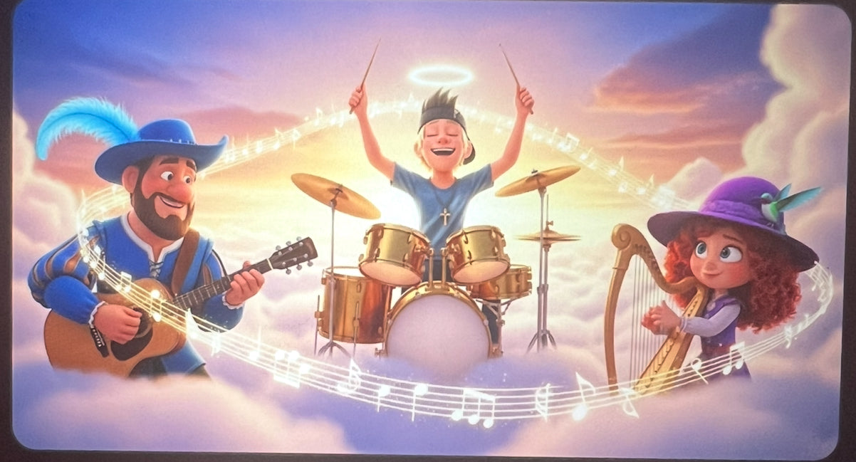 Animated MusicianZ Cloud Band Trio Heaven Performance T-Shirt