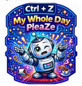 Ctrl Z My Whole Day PleaZe - Stressed Robot Coffee Sticker