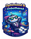 Optimized & Unbothered - Chill Robot Sticker