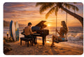 Beach Piano Serenade - Romantic Sunset Paradise Art Print