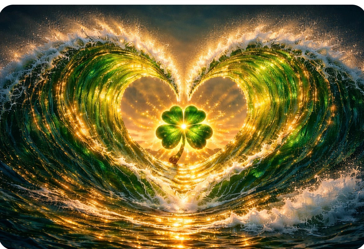 Ocean Heart of Gold - Shamrock Magic Art Print