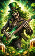 Rock 'N' Roll Leprechaun - Skeleton Guitarist Art Print