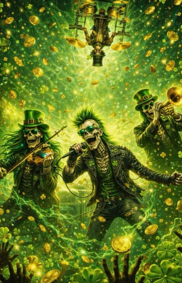 St. Paddy's Day ROCKS - Epic Drum Kit Art Print