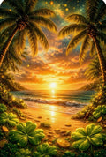 Tropical Paradise - Lucky Beach Sunset Art Print