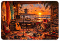 OceanZ Studio - Moonlit Wave with Musical Notes Art Print