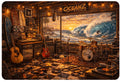 Sunset Serenade - Guitar Romance on Corvette Art Print