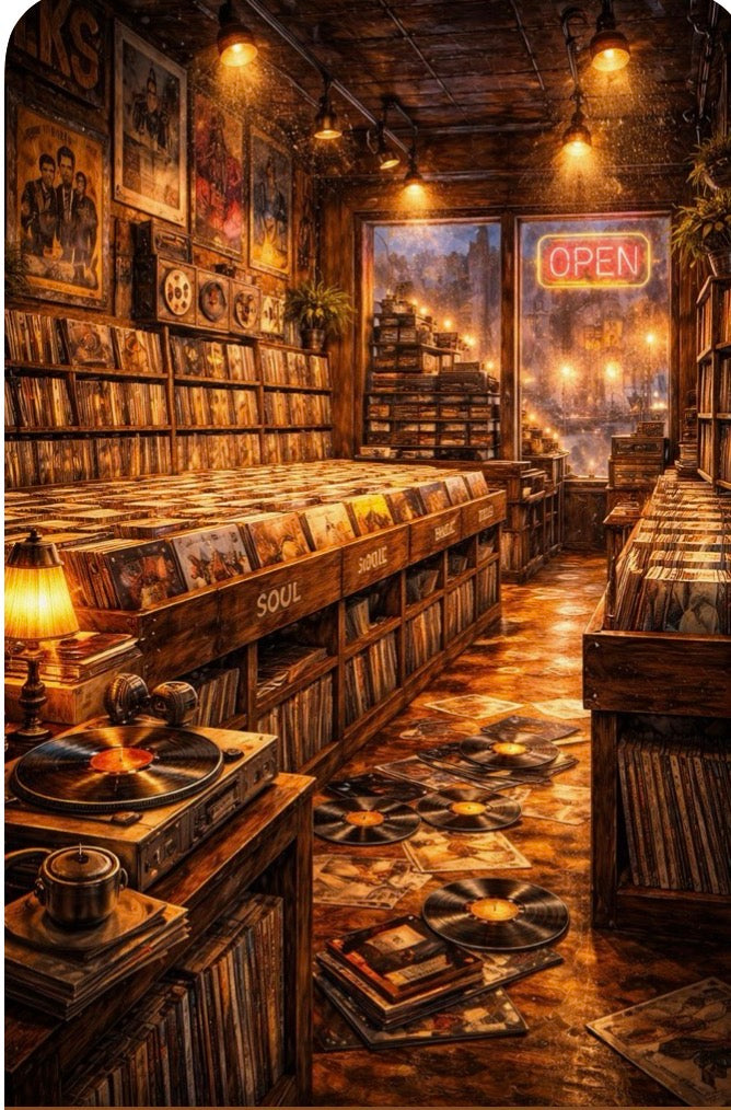 Vinyl Record Sunrise - Surreal Music Art Print