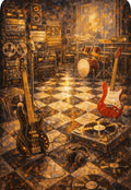 OceanZ Studio - Red Stratocaster & Drum Kit Session Art Print