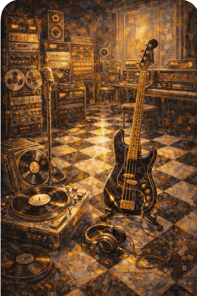 OceanZ Studio - Moody Bass Guitar Close-Up Art Print