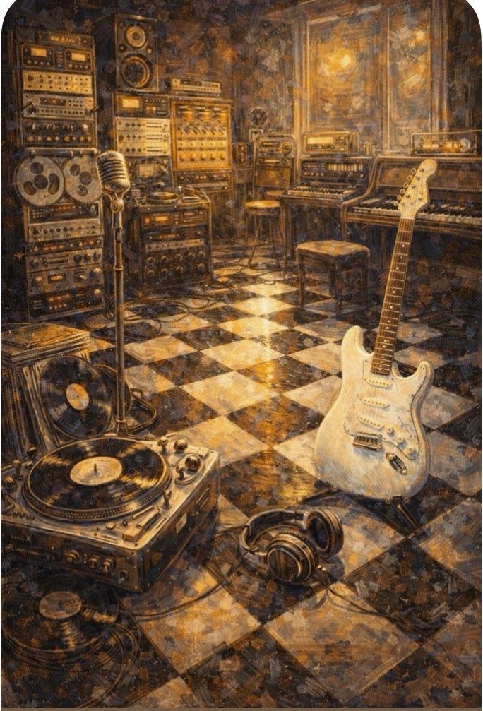 OceanZ Studio - White Stratocaster Session Art Print