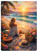 Waiting for Her Music Man - Beach Serenity Art Print