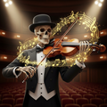 Skeleton Violinist Tuxedo T-Shirt