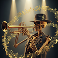 Golden Skeleton Trumpeter T-Shirt