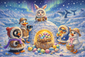 Arctic Easter Adventure - Northern Lights Treasure Hunt Art Print