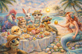 Mermaid's Easter Beach Feast - Tropical Celebration Art Print