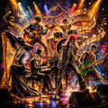 Show Stoppers Skeleton Band Epic Stage Performance T-Shirt