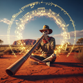 Skeleton Didgeridoo Player Australian Outback T-Shirt
