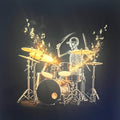 Encore Golden Skeleton Drummer Explosive Performance T-Shirt