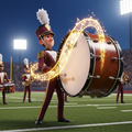 Animated MusicianZ Marching Band Bass Drummer Football Field T-Shirt
